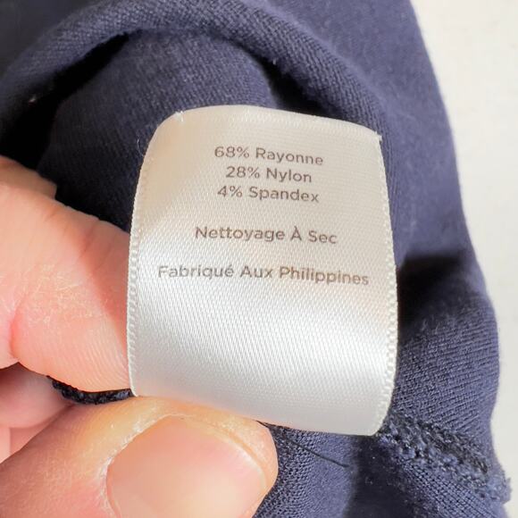 Talbots A-Line Dress Woman's 8 Peasant Rear Zip Just Above Knee ~37" L Navy Blue - Picture 10 of 11